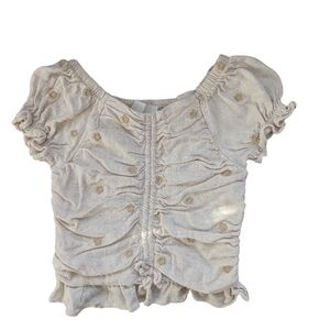 Zara Girls Beige Textured Top Size 8-9 Fits Like 6-7